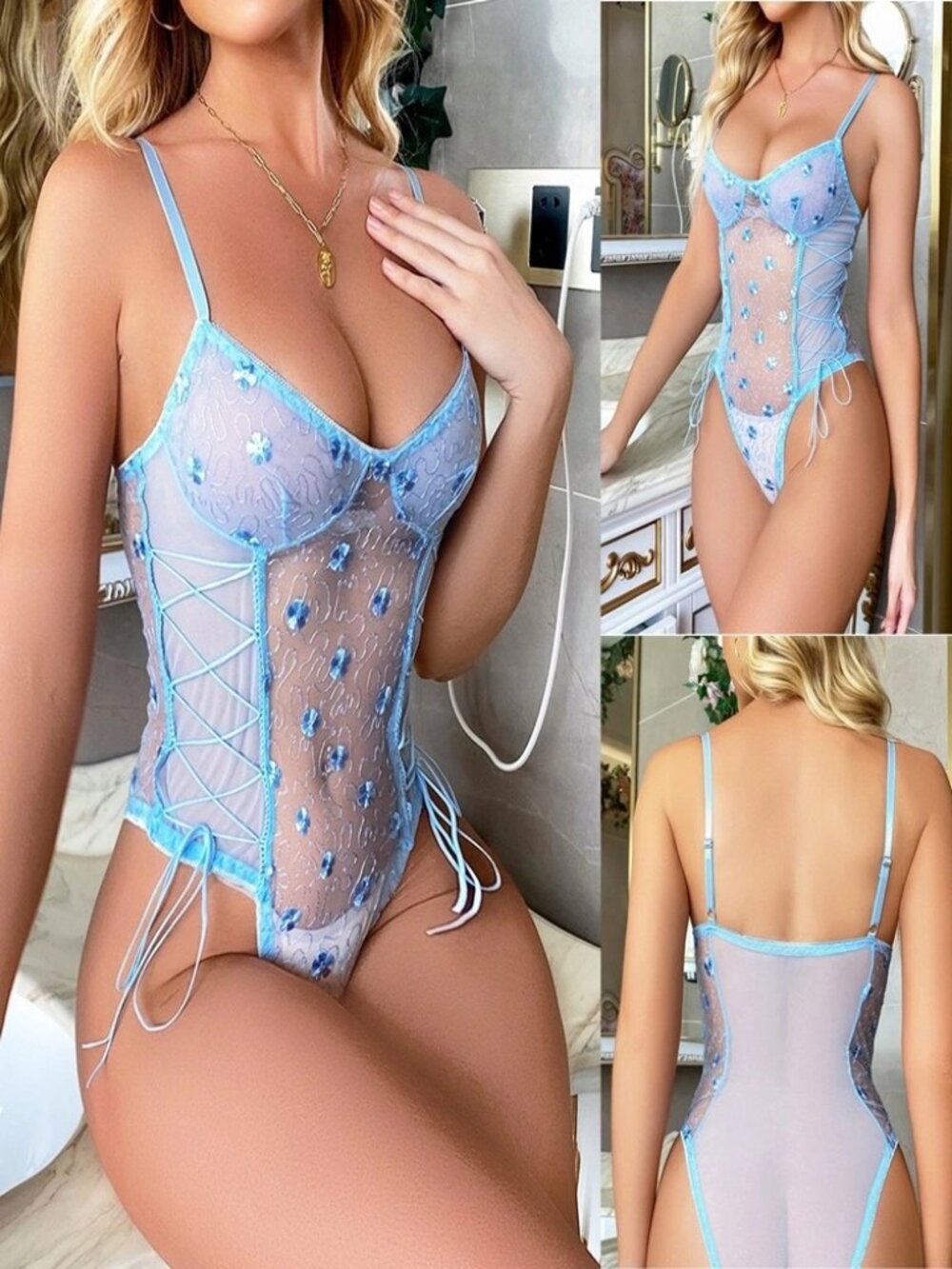 Sexy Women's Lingerie Lace Babydoll Teddy Bodysuit Sleepwear Underwear Nightwear